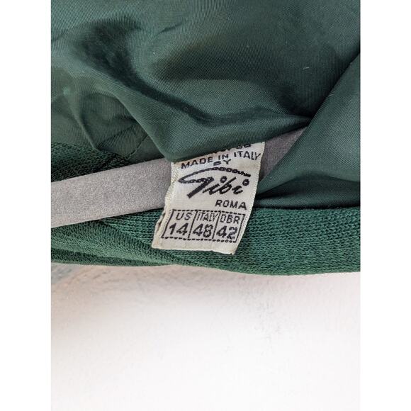 I. Magnin Pea Coat Knitted Wool Vintage 60s Duster Classic Winter Green Size 14 - Picture 13 of 16